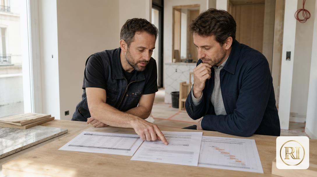 Devis et planning d'une entreprise de rénovation à Paris présentés au client